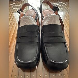 Black Leather Slingback